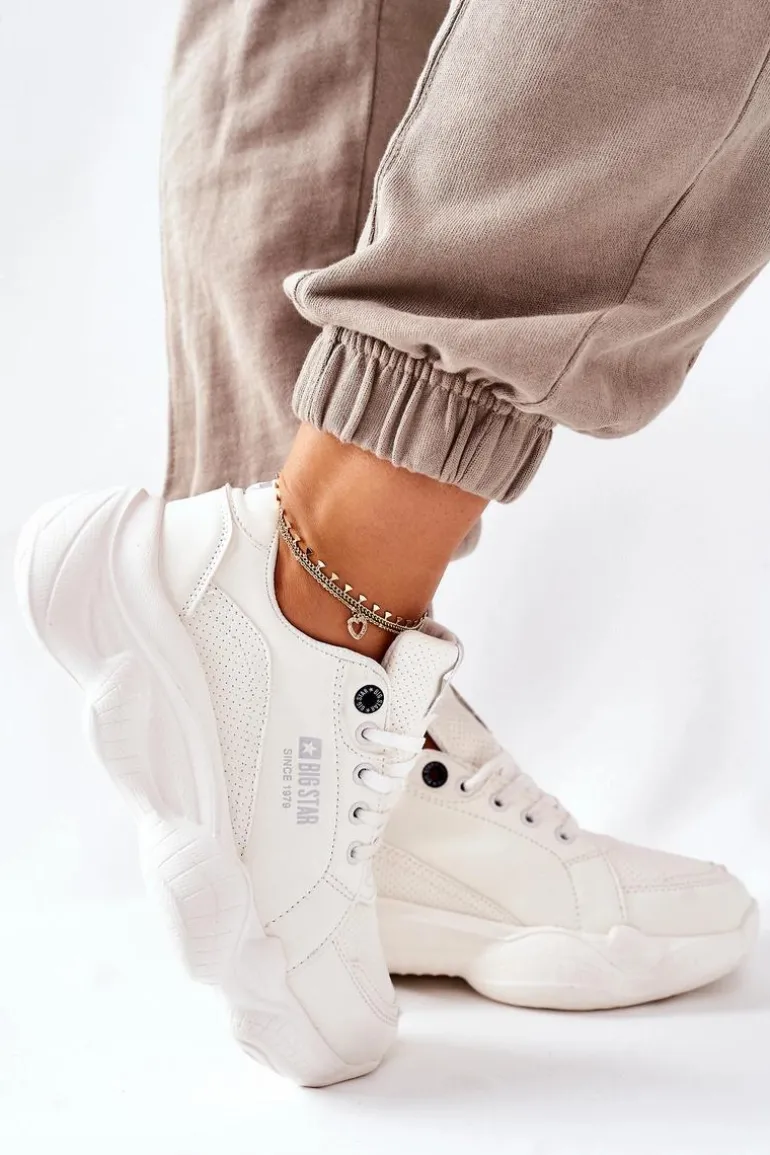 Damskie Sportowe Buty Memory Foam Big Star II274359 Białe