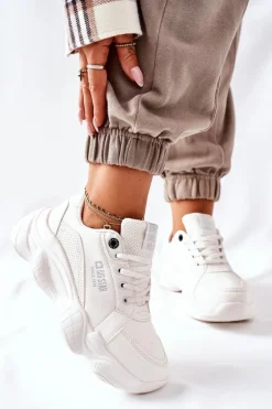 Damskie Sportowe Buty Memory Foam Big Star II274359 Białe