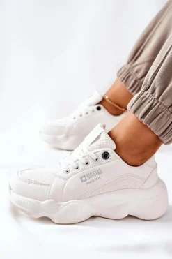 Damskie Sportowe Buty Memory Foam Big Star II274359 Białe