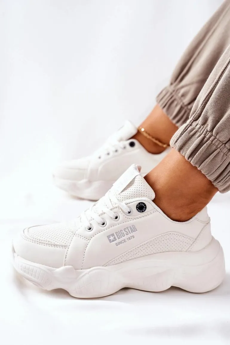 Damskie Sportowe Buty Memory Foam Big Star II274359 Białe