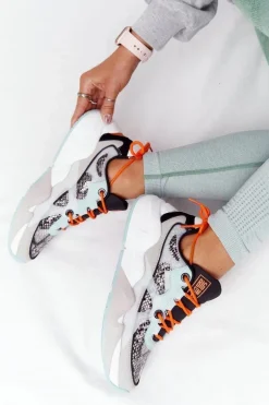 Damskie Sportowe Buty Memory Foam Big Star HH274324 Szaro-Zielone