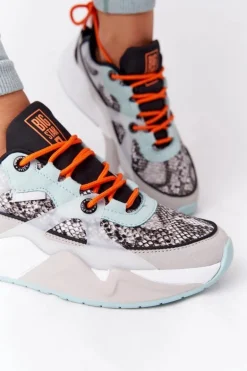 Damskie Sportowe Buty Memory Foam Big Star HH274324 Szaro-Zielone