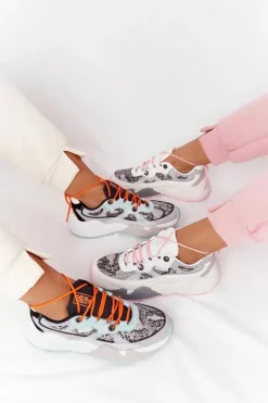 Damskie Sportowe Buty Memory Foam Big Star HH274324 Szaro-Zielone