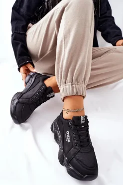 Damskie Sportowe Buty Memory Foam Big Star II274356 Czarne