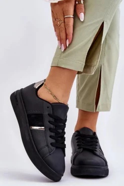 Damskie Sportowe Buty Na Platformie Czarne Soris