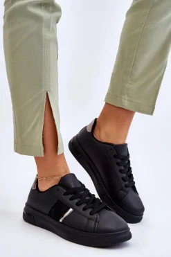 Damskie Sportowe Buty Na Platformie Czarne Soris