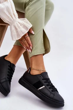 Damskie Sportowe Buty Na Platformie Czarne Soris