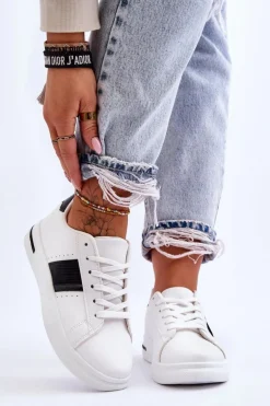 Damskie Sportowe Buty Na Platformie Biało-Czarne Soris