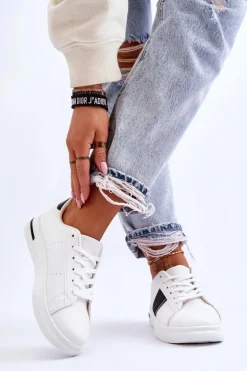 Damskie Sportowe Buty Na Platformie Biało-Czarne Soris