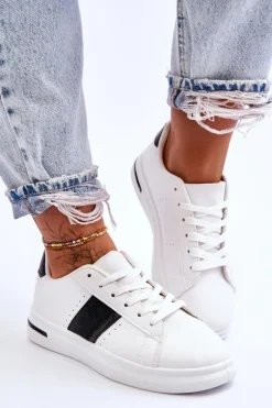 Damskie Sportowe Buty Na Platformie Biało-Czarne Soris