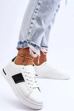 Damskie Sportowe Buty Na Platformie Biało-Czarne Soris