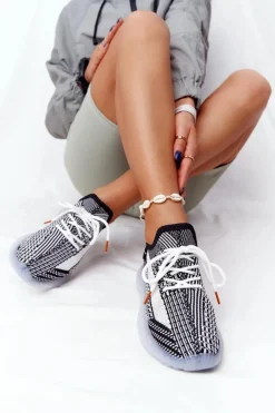 Damskie Sportowe Buty Na Gumowej Podeszwie Czarne Freestyler