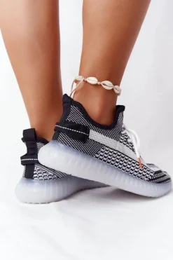 Damskie Sportowe Buty Na Gumowej Podeszwie Czarne Freestyler