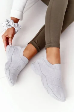 Damskie Sportowe Buty Slip-on Szare Yoga Class