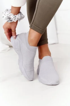 Damskie Sportowe Buty Slip-on Szare Yoga Class