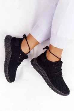 Damskie Sportowe Buty Slip-on Czarne Run Away