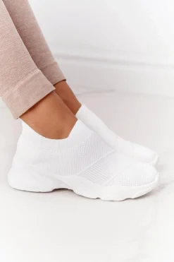 Damskie Sportowe Buty Slip-on Białe Yoga Class