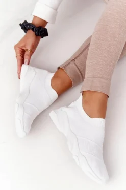 Damskie Sportowe Buty Slip-on Białe Yoga Class