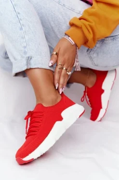 Damskie Sportowe Buty Slip-on Big Star DD274580 Czerwone