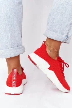 Damskie Sportowe Buty Slip-on Big Star DD274580 Czerwone
