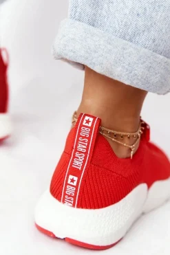 Damskie Sportowe Buty Slip-on Big Star DD274580 Czerwone