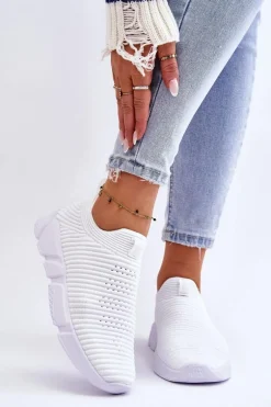 Damskie Sportowe Buty Slip-on Big Star DD274460 Białe