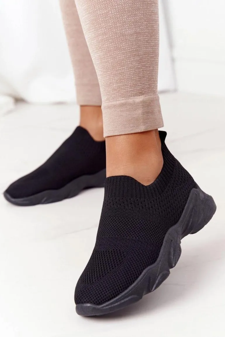 Damskie Sportowe Buty Slip-on Czarne Yoga Class