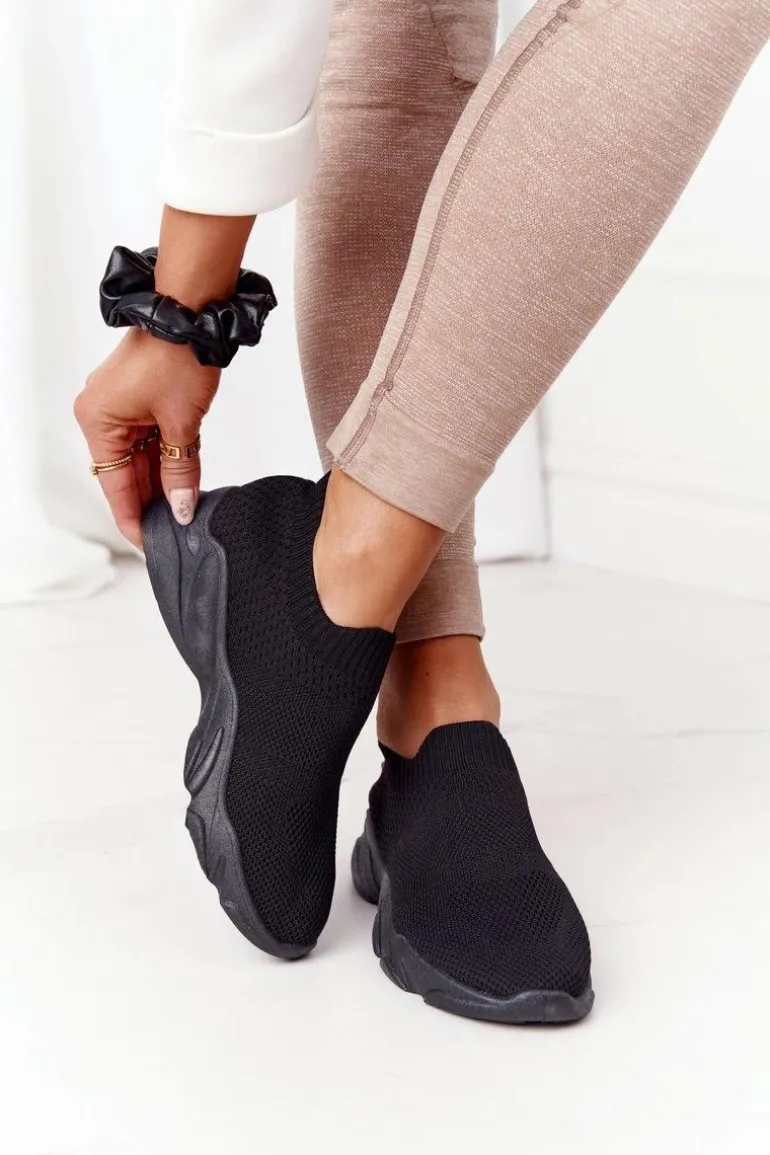 Damskie Sportowe Buty Slip-on Czarne Yoga Class