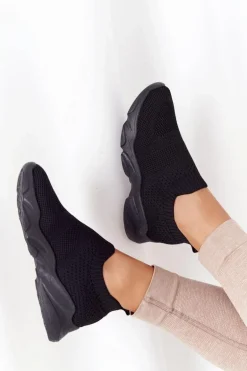 Damskie Sportowe Buty Slip-on Czarne Yoga Class