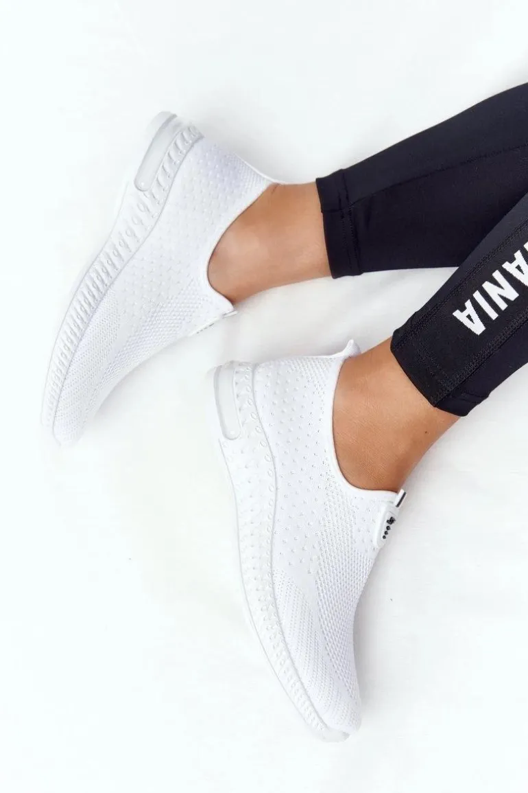 Damskie Sportowe Buty Slip-on Białe Be Stretchy