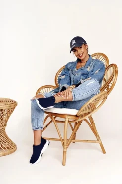 Damskie Sportowe Buty Slip-on Big Star DD274464 Granatowe