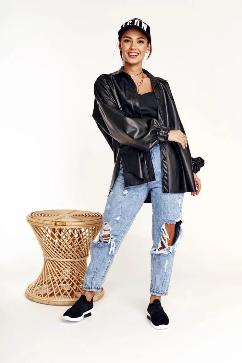 Damskie Sportowe Buty Slip-on Memory Foam System Big Star FF274890 Czarne