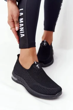 Damskie Sportowe Buty Slip-on Czarne Be Stretchy