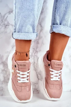 Damskie Sportowe Buty Sneakersy Big Star GG274210 Różowe