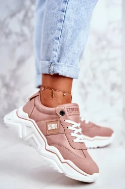Damskie Sportowe Buty Sneakersy Big Star GG274210 Różowe