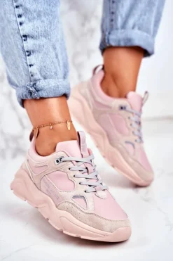 Damskie Sportowe Buty Sneakersy Big Star GG274655 Różowe