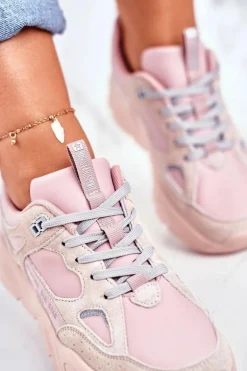 Damskie Sportowe Buty Sneakersy Big Star GG274655 Różowe