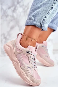 Damskie Sportowe Buty Sneakersy Big Star GG274655 Różowe