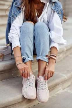 Damskie Sportowe Buty Sneakersy Big Star GG274655 Różowe