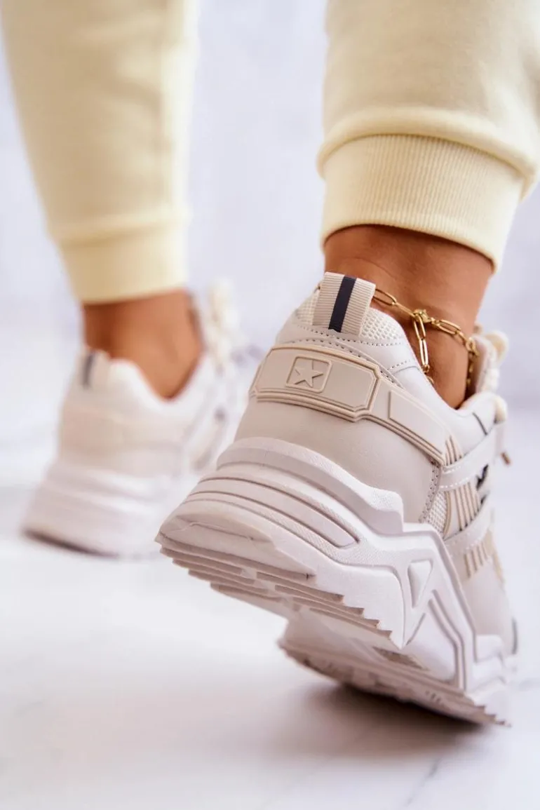 Damskie Sportowe Buty Sneakersy Beżowe Daren