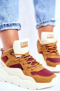 Damskie Sportowe Buty Sneakersy Big Star GG274646 Beżowe
