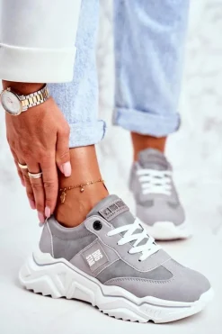 Damskie Sportowe Buty Sneakersy Big Star GG274211 Szare