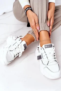Damskie Sportowe Buty Sneakersy Big Star GG274213 Biało-Szare