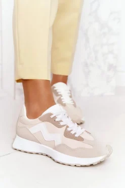 Damskie Sportowe Buty Sneakersy Beżowe Move On