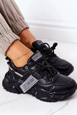 Damskie Sportowe Buty Sneakersy Big Star GG274215 Czarno-Szare
