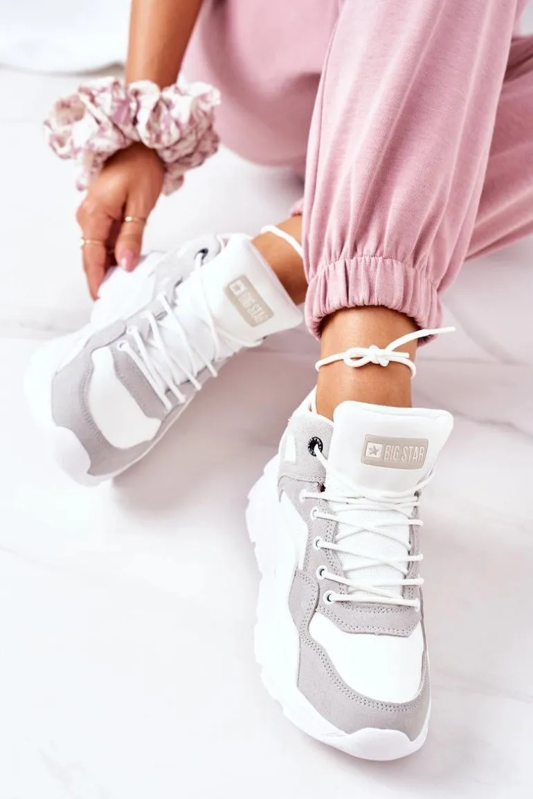 Damskie Sportowe Buty Sneakersy Big Star GG274643 Białe