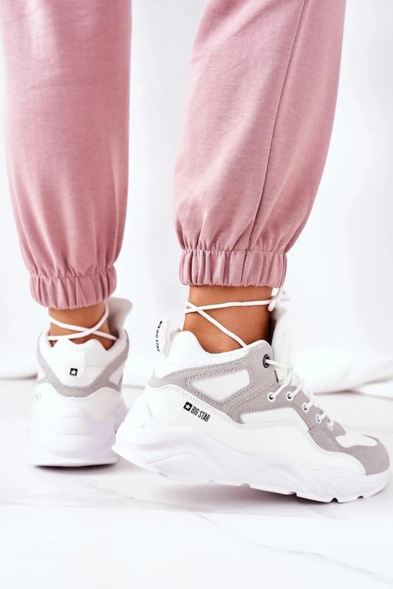 Damskie Sportowe Buty Sneakersy Big Star GG274643 Białe