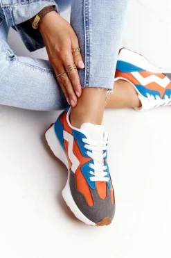 Damskie Sportowe Buty Sneakersy Pomarańczowe Move On