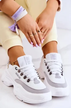 Damskie Sportowe Buty Sneakersy Big Star JJ274A220 Białe
