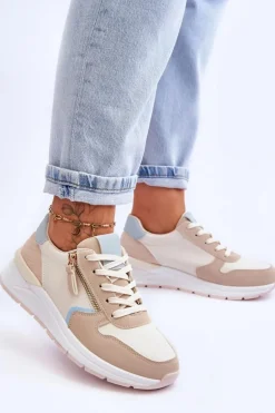 Damskie Sportowe Buty Z Suwakiem Beżowe Larisa